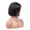 Peruca de renda completa sem cola, pré-selecionada, peruca frontal de renda para mulheres negras, cabelo humano curto e reto, brasileiro 7856959