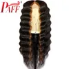 PAFF Glueless Human Hair Full Lace Wig Brazilian Remy Hair Loose Deep Ombre Highlights 1B/30# Color PrePlucked Hairline