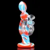 新しいデザインシリコーンの水道管のガラスダブリの縁のハーブガラスのボウルBongs見方wax oil rigsハーブのBubbler Hookahs