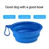 Multicolors Silicone Pet Folding Bowl Retractable Utensils Bowl Puppy Drinking Fountain Portable Outdoor Travel Bowl Carabiner BH15008678