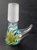 Buntes Pyrexglas 18mm 14mm männlicher Schüsselfiltergelenk rutschfester Griffhalter Raucherzubehör tragbar für Bohrinseln Bongs Shisha-Rohr DHL