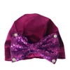 Горячее надувательство лук блесток Перл вязаная шапка детская мода зима теплая опрессовки новорожденных шапки шерстяные шляпы