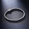 Elegant Pure 925 Silver 17-17.5 Cm Tennis Bracelets Jewelry 2mm Round Crystal Jewellery Luxury Eternal Sterling Silver Bracelet MX190727