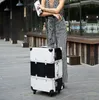 Resor rullande bagage sippnner hjul kvinnor resväska på hjul män mode kabin carry-on vagn box bagage 14/16/20/24/26 tum