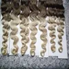 Body Wave Micro Loop Hårförlängningar 100g 1g / sträng 100g Micro Bead Link Mänskliga hårförlängningar Färgade hårlås