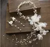 2019 Bridal Tiara Head Blomma Örhängen Tassel Krans Koreansk stil Små färska Bröllop Bröllop Hårtillbehör