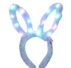 Işık Tavşan Kız Noel sahne Peluş LED Tavşan Hairband Shine Kedi Kulak Horn Taç Güzel Paskalya Saç Hoop Flaş