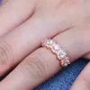 Top Selling Vintage Fashion Jewelry 925 Sterling SilverRose Gold Fill Three Stone White Topaz CZ Party Diamond Women Wedding Band1905490