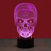 Halloween 3D Skull Night Light USB Powered Ambient Light Desktop Festival Decoración Iluminación Blanco Multicolor 1 pc