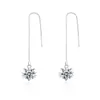 Plated sterling silver Classic hanging diamond earrings DJSE858 size 11.2x1.1cm; women's 925 silver plate Ear Cuff jewelry earring