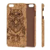 Ui Blank Cork Wood Phone Fodral för iPhone 6 6S 7 8 X 6Plus 7Plus Hard PC Back Dirt-Resistant Protect Mobiltelefonväska