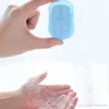 20 pièces / ensemble de papier de savon jetable en boîte portable aromathérapie lavage des mains bain voyage mini boîte à savon base de savon accessoires de salle de bain BH2266 CY