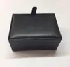 Vente en gros 100 pcs / lot Noir Cufflink Boîte Cufflink cadeau Bijoux Porte-cas Boîtes d'emballage Organisateur Noir Cufflink