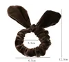 Scrunchy Hair Rope Slips Ring Velvet Hairbands Rabbit Ear Hårband Headband Ponytail Headwrraps Headdress Tillbehör Dekoration AYP6811