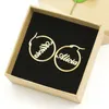 Nom personnalisé boucles d'oreilles pour femmes designer de luxe bricolage lettre boucles d'oreilles personnaliser lettres cerceaux en or bijoux famille amis couple2570353