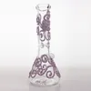7mm d'épaisseur Octopus Beaker Bong 13 pouces de hauteur Narguilés Peinture à la main Pipe à eau en verre Dab Rigs Vert Rose Violet Fumer Outils