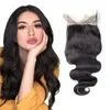 Brasilianska Virgin Hair 6x6 Lace Closure Middle Three Gratis Part Body Wave Natural Color Remy Stänger sex av sex hårprodukter