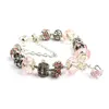 Black Pandor Bracelets for Women Royal Crown Bracelet Purple Crystal Beads Die Jewelry 18 19 20 21 cm Charm Bracelet 925.