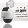 Solar Powered Fake Cameras Dummy CCTV Kamera Säkerhet Vattentät med LED-lampor