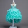 Ruffled High Low Wedding Party Flower Girl Dresses Birthday Party Toddler Baby Girl Dress9030357