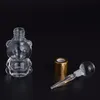 wholesale Stylish Transparent Small Bear 8ml Glass Bottle Drop Lovely Empty Perfume Bottles With Aluminum Cap