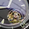 ZF topo Versão 45mm Cinqüenta Fathoms 5015-1132-32 preta real Mecânica Tourbillon mostrador luminoso Mens Watch Sapphire lona Correia Desporto Relógios