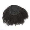 Indiase trekkoord paardenstaart natuurlijk zwart 4B krullend weefsel 12 tot 26 inch 120g mensenhaar geen wirwar geen Sheddin onverwerkte elastische band stropdas
