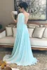 Nowa Moda Jedno Ramię Prom Dresses Z Cape Arabski Dubai Backless Szyfonowe Suknie Formalne Sweep Pociąg Formalne Wieczorowe Suknie Party Wear