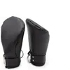 Bdsm Bondage Leather Padded Lined Fist Mitts Gloves Protective Mitten Adult Cosplay Accessories Crawls Paws2307979