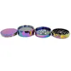 Drum Shape Zinc Alloy Herb Grinder Rainbow 4 Layers 63mm Diameter Grinders Tobacco Crusher Smoking Accessories