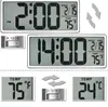 Relojes 13.8 "Gran reloj digital de pared, reloj despertador de escritorio jumbo, pantalla LCD de gran tamaño, decoración de oficina de lujo multifuncional, herramienta de tiempo