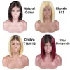 Korte Kant Voor Menselijk Haar Pruiken Ombre 4 Kleuren T1b 613 Blonde Kleur Braziliaanse Remy Haar Bob Pruik voor zwarte Women1229531