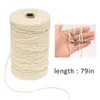 Cotton Cord 3mmx200m Macrame Cotton Cord for Wall Hanging Dream Catcher Rope Craft String DIY Handmade Home Decorative supply