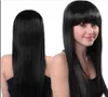 WIGFree Envio gratuito Cosplay Party Long Natural Em Linha Reta Anime Perucas Moda Full Black Hair Wig