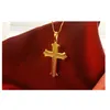 Mgfam (172p) jesus cruz slide colar de pingente de jóias nova chegada 24k banhado a ouro com 45 centímetros de cobra cadeia.