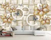 Custom Luxury Flower 3d Wallpaper 3d Circle Luxury Gorgeous Pearl Flower Living Room Bedroom Wallcovering HD Wallpaper