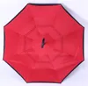 Folding Reverse Paraply Dubbelskikt C Hantera Paraplyer Unisex Inverterat Långt Handtag Vindskyddad Rain Paraplyer Presenter 56 färger