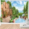 Chic Patio Da Parete Decorazione Natura Paesaggio Arazzo Grande Immagine Decorativa Soggiorno Fattoria Tenture Murale