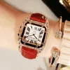 2019 LSVTR WEMPLES GORTES TOP Brand Classic Fashion Square Quartz Watch Leather Strap Dames Watches Drop363a