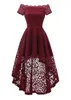 Ny ankomst landstil av axel Hi-Lo Short Sleeve Formell Cocktail Dress Beach Main of Honor Dress for Wedding Party Prom