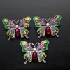 Schmetterling Brosche Kristall Diamant Pins Luxus Designer Broschen Zinklegierung Strass Mode Frauen Insekten Pullover Pins Stoff Zubehör