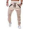 2020 Men Casual Joggers Pants Solid Thin Cargo Sweatpants Male Multi-pocket Trousers New Mens Sportswear Hip Hop Harem Pencil Pants