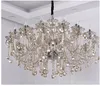 Gratis verzending champagne kristallen kroonluchter moderne decoratieve opknoping lamp lustres de cristal decoratie led kroonluchters verlichting