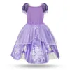4 Styles Purple Girls Sofia Princess Costume Children 5 Layers Floral Sophia Party Gown Girl for Halloween Fancy Dress up Outfit C2437124