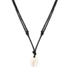 Poputton Mode Frauen natürliche Meeresschalen -Halskette Verstellbares schwarzes Seil Bohemian Choker Halskette Boho Sommer Beach Schmuck2166341
