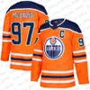 Edmonton Oilers Wayne Gretzky Jersey 97 Connor McDavid 29 Leon Draisaitl 93 Ryan Nugent Hopkins 2019-2020 Terceiro Hóquei Jerseys