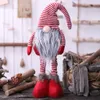 25 Natal Longo pernas de pernas suecas Santa Gnome Plush Doll Ornament Ornament Handmade Toys Toys Holiday Home Party Decor Kids Gift