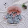 2019 Designer Girl039s cottonpadded Winter coat baby jeans thick winter coat Kids Designer Clothes Girls Denim Clothing8286417