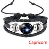 12 bracciale cabochon in vetro constell segno oroscopo braccialetti multistrato regolabili donna gioielli moda uomo volontà e sabbia