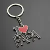 Nieuwe Tassen Sleutelhouder I Love Mom / Dad Jewelry Sleutelhanger Autosleutelhanger voor Vader Moederdag Geschenken Verjaardagscadeau